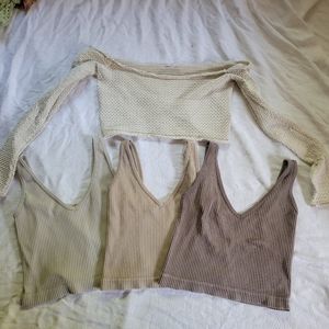 SOLD Seamless Neutral Crop Top Bundle